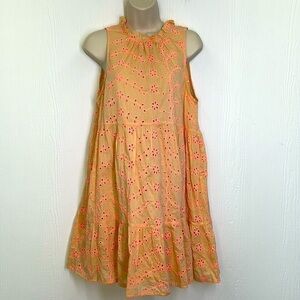 ASOS Design - Pink And Orange Embroidered Floral Sleeveless Mini Dress Size 6